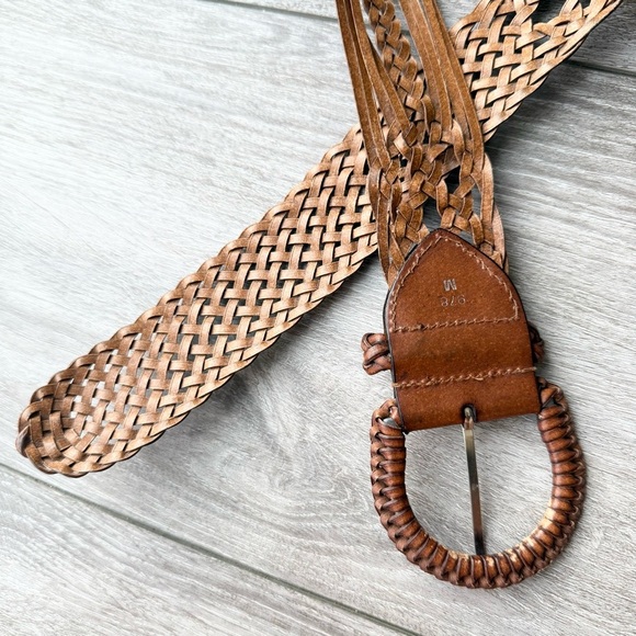 Vintage Handmade Wide Woven Leather Belt - Picture 11 of 15